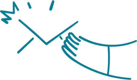 illustrated hand holding a white envelope