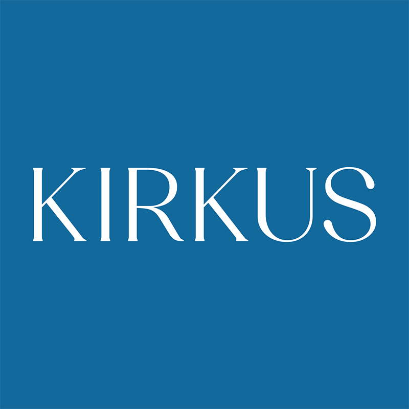 White Kirkus logo on a blue background